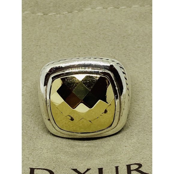 David Yurman Albion Faceted Dome Ring in 18kt Gold/Sterling  Size 6 - Picture 2 of 8